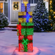 Christabelle 190cm 4-piece Gift Stack Box Christmas Decor Bows Led Lights Xmas V240-112_SB503