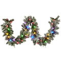 Swishmas 274cm Snowy Crown Pine Pre-Lit Multicolour Christmas Garland V240-112_SENCR105