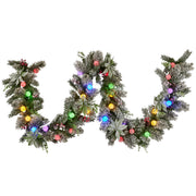 Swishmas 274cm Snowy Crown Pine Pre-Lit Multicolour Christmas Garland V240-112_SENCR105