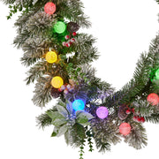 Swishmas 274cm Snowy Crown Pine Pre-Lit Multicolour Christmas Garland V240-112_SENCR105