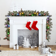 Swishmas 274cm Snowy Crown Pine Pre-Lit Multicolour Christmas Garland V240-112_SENCR105
