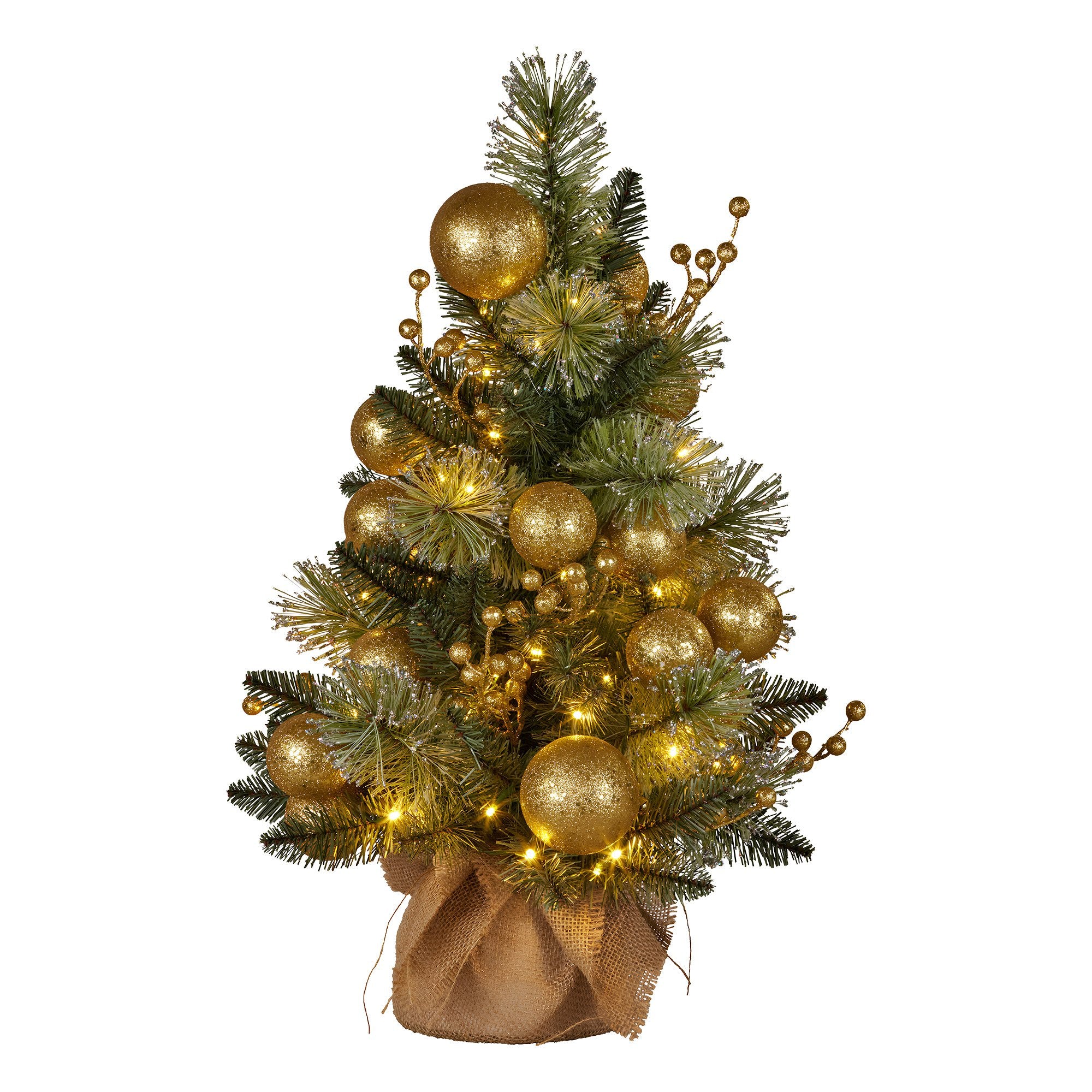 Christabelle 61cm Battery-operated Christmas Tree Warm Lights Led Table Top Gold V240-112_SENG2