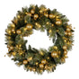 Christabelle 61cm Christmas Wreath Glittery Tipped with LED Lights and Golden Baubles Front Door Decoration V240-112_SENG61