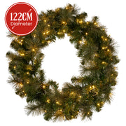 Christabelle 1.22m Split 2pc Christmas Wreath with LED Lights Pine Dual Front Doors Decoration Ornament V240-112_SENGG122S