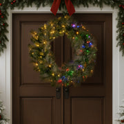 Christabelle 1.22m Split 2pc Christmas Wreath with LED Lights Pine Dual Front Doors Decoration Ornament V240-112_SENGG122S