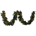 Christabelle 2.7m Christmas Garland with LED Lights Glittery Gold Pine Mantle Decoration Ornament V240-112_SENGG274