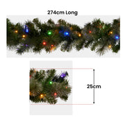 Christabelle 2.7m Christmas Garland with LED Lights Glittery Gold Pine Mantle Decoration Ornament V240-112_SENGG274