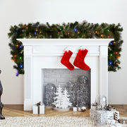 Christabelle 2.7m Christmas Garland with LED Lights Glittery Gold Pine Mantle Decoration Ornament V240-112_SENGG274