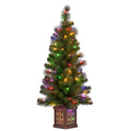 Christabelle 4ft Christmas Tree Glittery Gold Pine Led Multi Lights Xmas Decor V240-112_SENGG4P