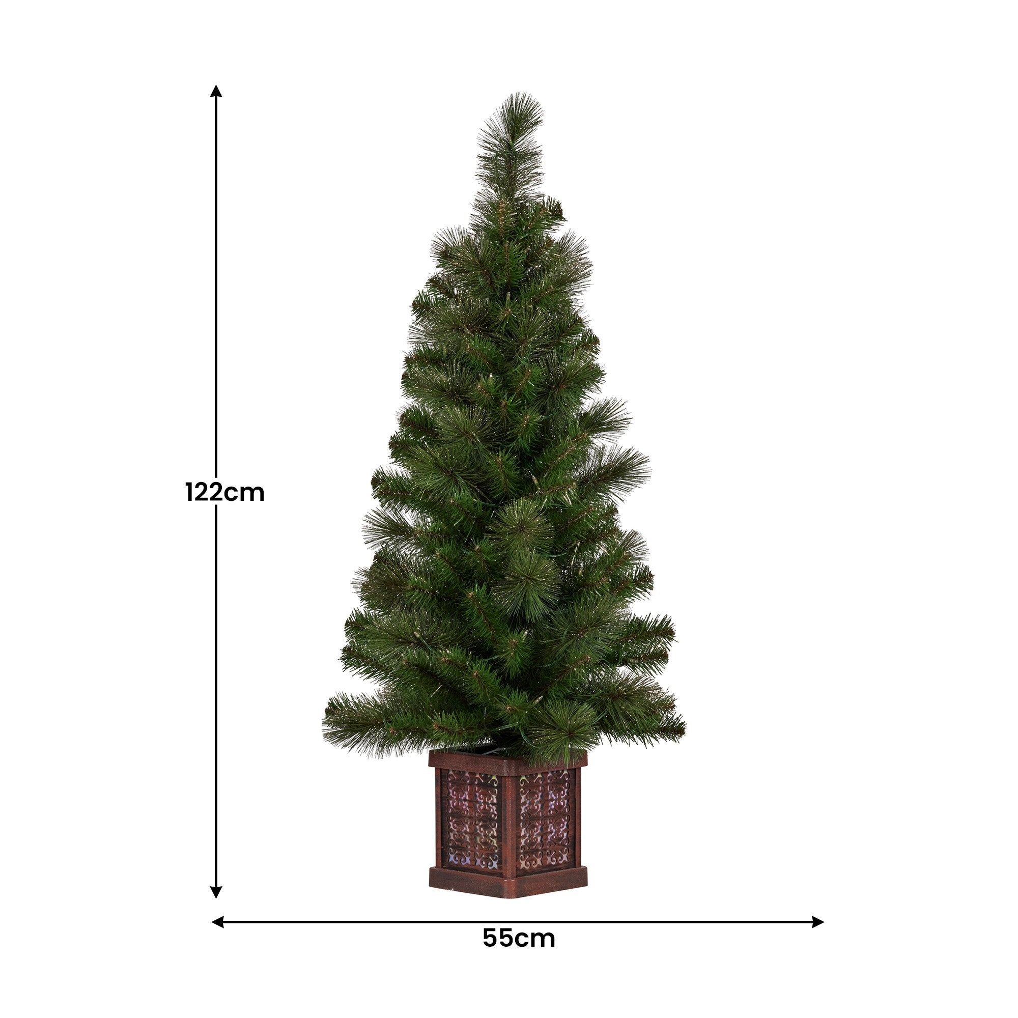 Christabelle 4ft Christmas Tree Glittery Gold Pine Led Multi Lights Xmas Decor V240-112_SENGG4P