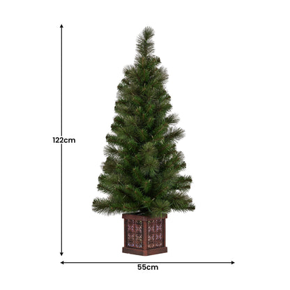 Christabelle 4ft Christmas Tree Glittery Gold Pine Led Multi Lights Xmas Decor V240-112_SENGG4P