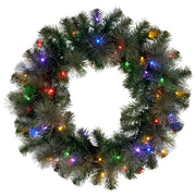 Christabelle 61cm Christmas Wreath with LED Lights Glittery Gold Pine re-Lit Front Door Decoration Ornament V240-112_SENGG61