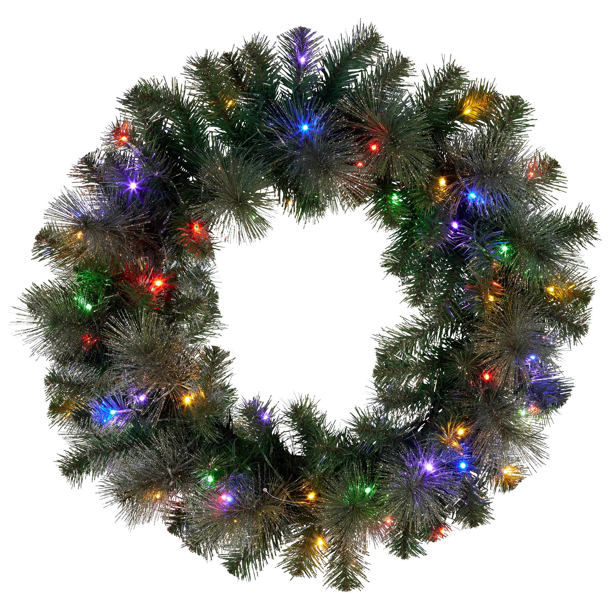 Christabelle 61cm Christmas Wreath with LED Lights Glittery Gold Pine re-Lit Front Door Decoration Ornament V240-112_SENGG61
