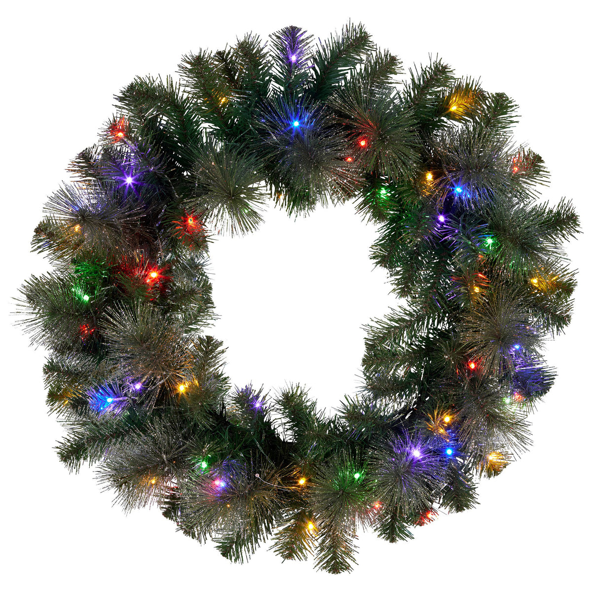Christabelle 61cm Christmas Wreath with LED Lights Glittery Gold Pine re-Lit Front Door Decoration Ornament V240-112_SENGG61