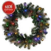 Christabelle 61cm Christmas Wreath with LED Lights Glittery Gold Pine re-Lit Front Door Decoration Ornament V240-112_SENGG61