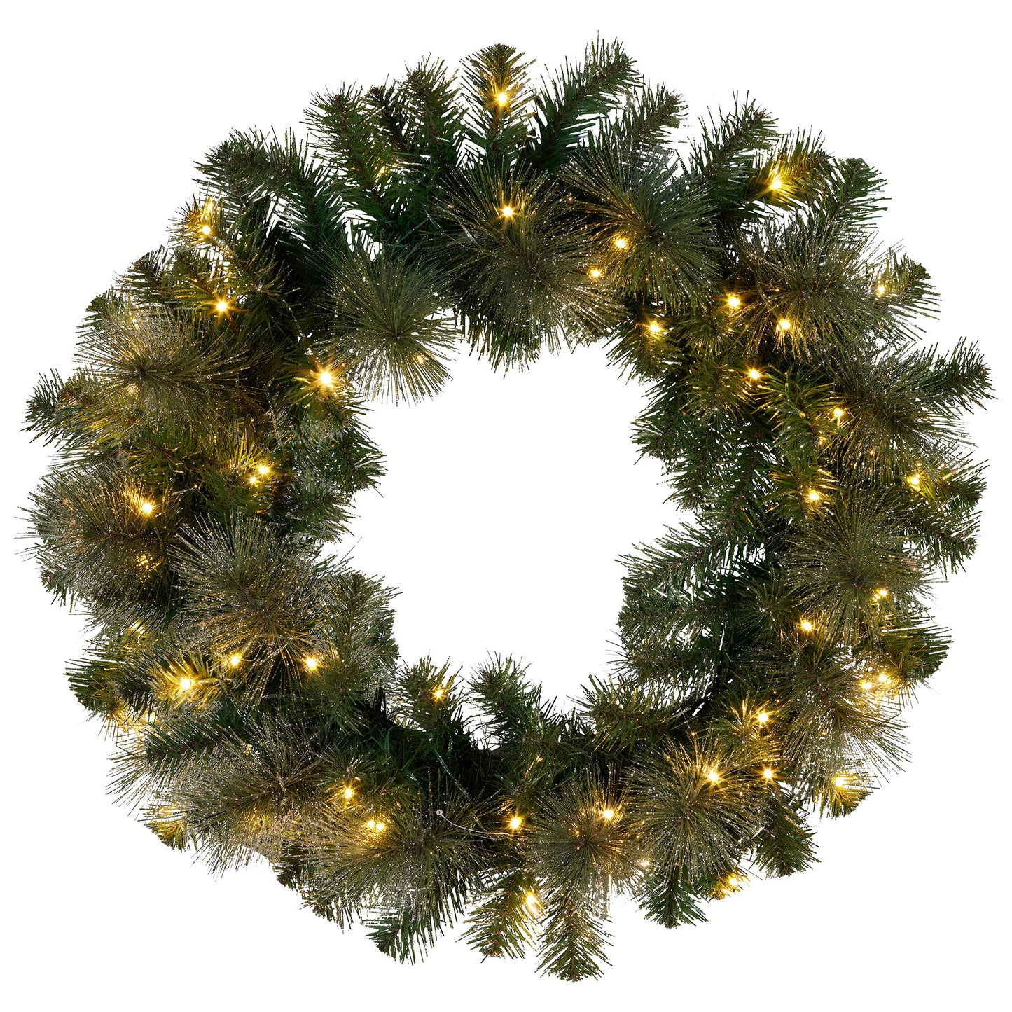 Christabelle 61cm Christmas Wreath with LED Lights Glittery Gold Pine re-Lit Front Door Decoration Ornament V240-112_SENGG61