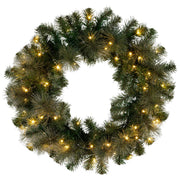 Christabelle 61cm Christmas Wreath with LED Lights Glittery Gold Pine re-Lit Front Door Decoration Ornament V240-112_SENGG61