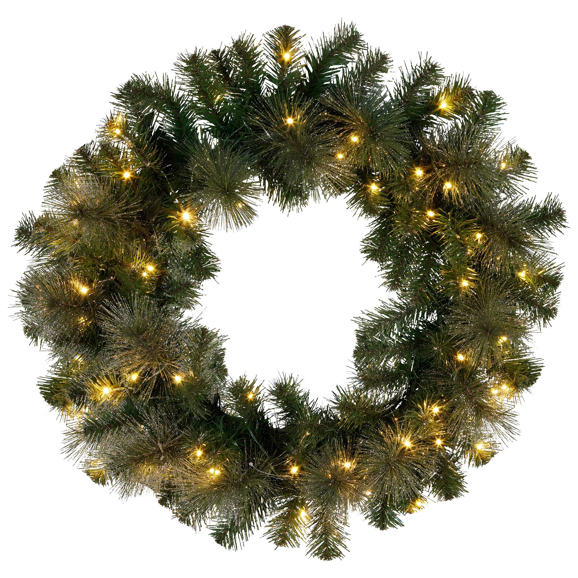 Christabelle 61cm Christmas Wreath with LED Lights Glittery Gold Pine re-Lit Front Door Decoration Ornament V240-112_SENGG61