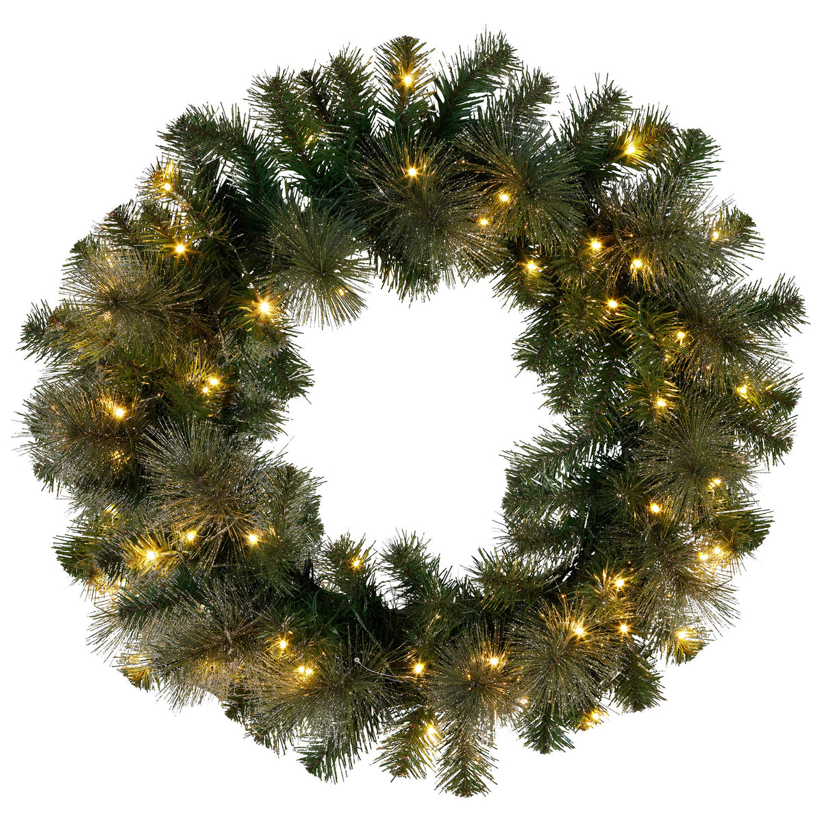 Christabelle 61cm Christmas Wreath with LED Lights Glittery Gold Pine re-Lit Front Door Decoration Ornament V240-112_SENGG61