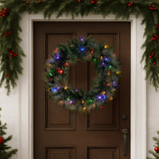 Christabelle 61cm Christmas Wreath with LED Lights Glittery Gold Pine re-Lit Front Door Decoration Ornament V240-112_SENGG61