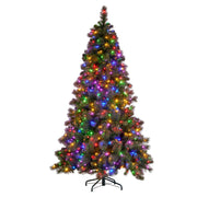 Christabelle 7.5ft Christmas Tree Glittery Gold Pine Led Multi-functional Lights V240-112_SENGG75