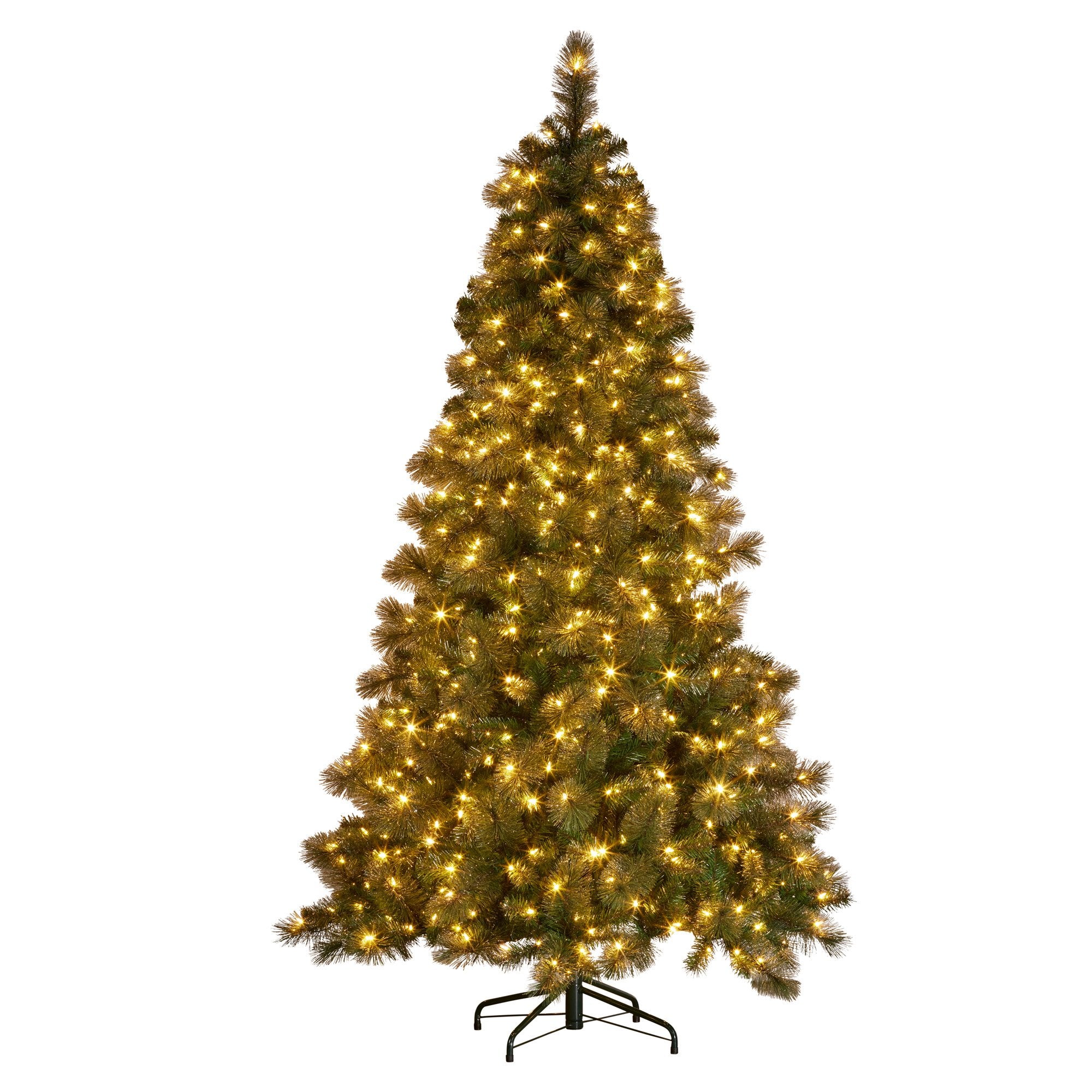 Christabelle 7.5ft Christmas Tree Glittery Gold Pine Led Multi-functional Lights V240-112_SENGG75