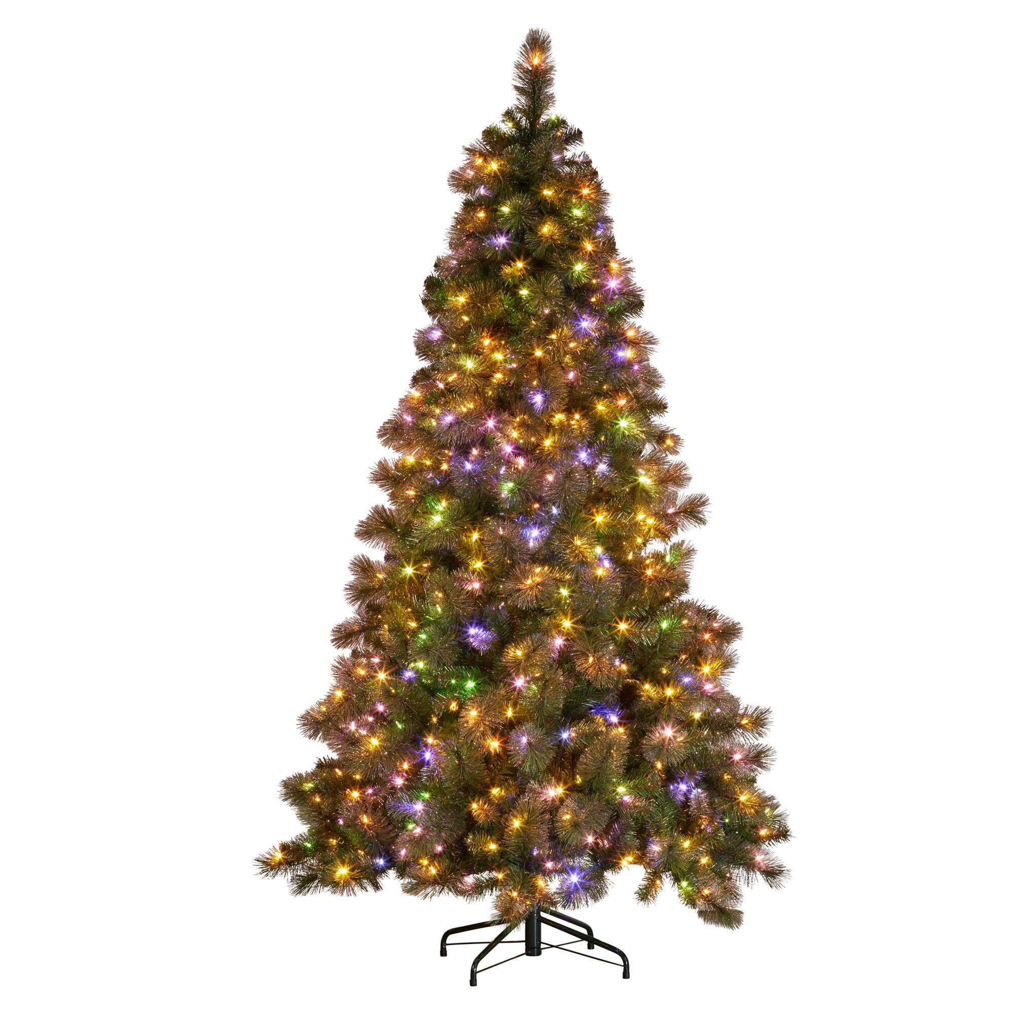 Christabelle 7.5ft Christmas Tree Glittery Gold Pine Led Multi-functional Lights V240-112_SENGG75