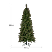 Christabelle 7.5ft Christmas Tree Slim Glittery Gold Pine Led Lights Xmas Decor V240-112_SENGG75S