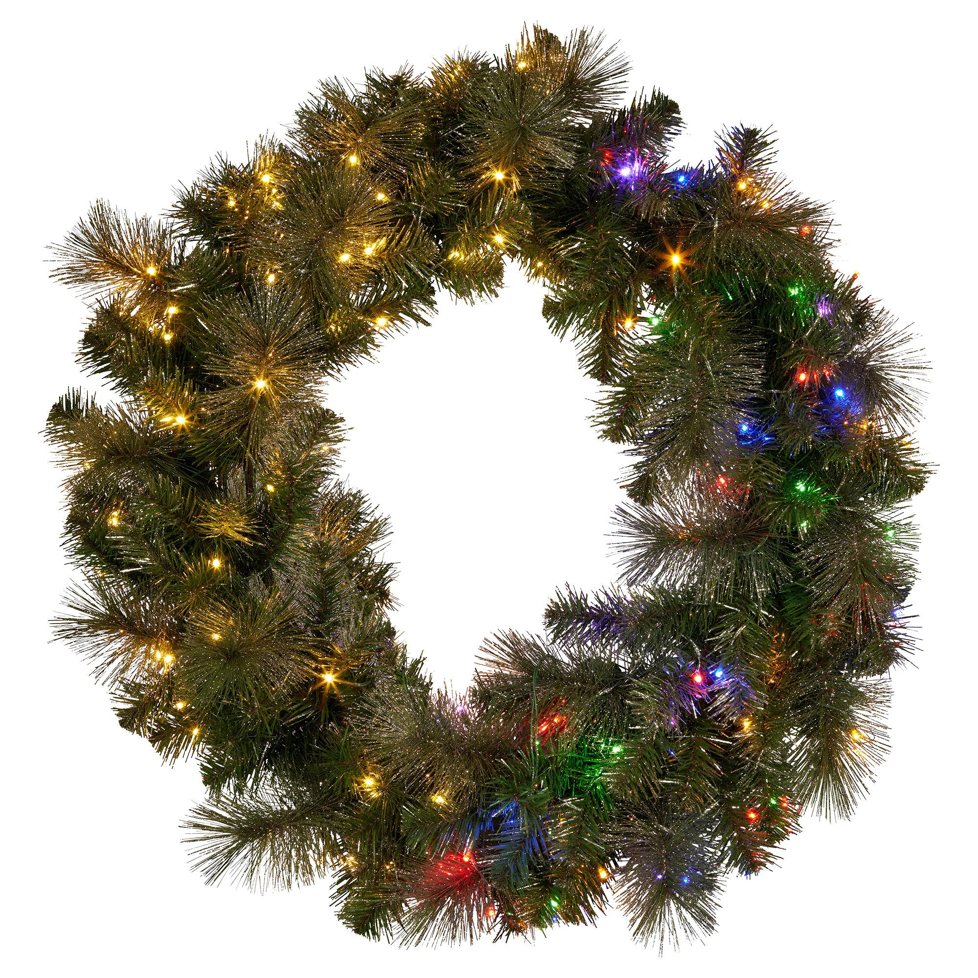 Christabelle 76cm Split Christmas Wreath with LED Lights for Double Front Doors Decoration V240-112_SENGG76S