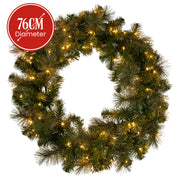 Christabelle 76cm Split Christmas Wreath with LED Lights for Double Front Doors Decoration V240-112_SENGG76S