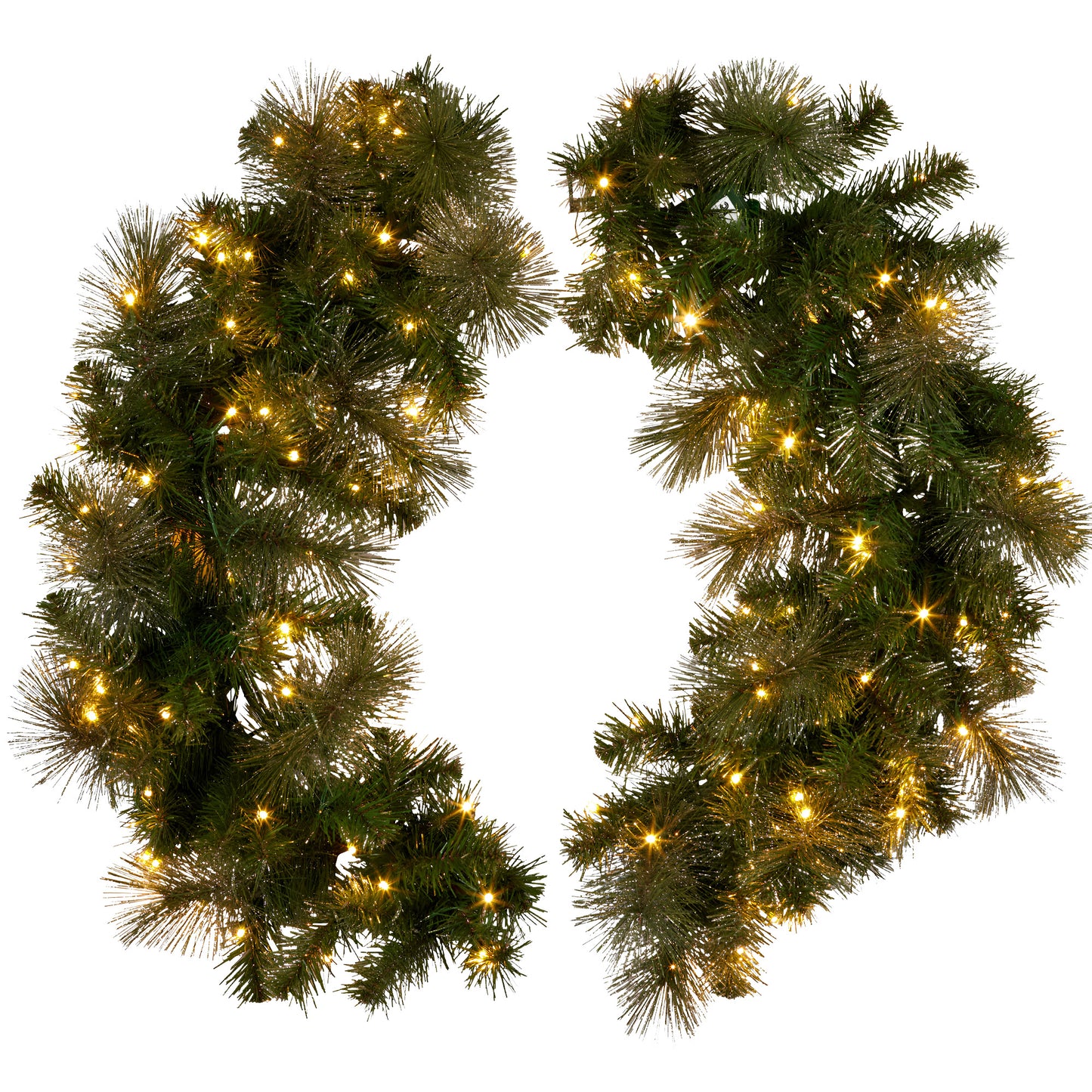 Christabelle 76cm Split Christmas Wreath with LED Lights for Double Front Doors Decoration V240-112_SENGG76S