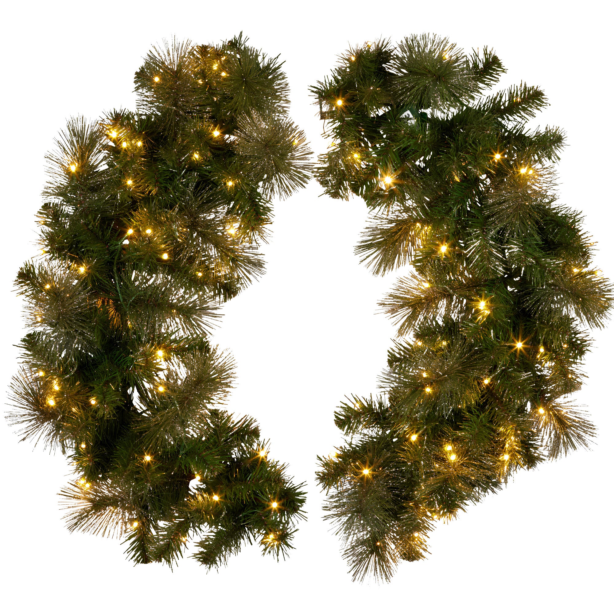 Christabelle 76cm Split Christmas Wreath with LED Lights for Double Front Doors Decoration V240-112_SENGG76S