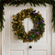 Christabelle 76cm Split Christmas Wreath with LED Lights for Double Front Doors Decoration V240-112_SENGG76S