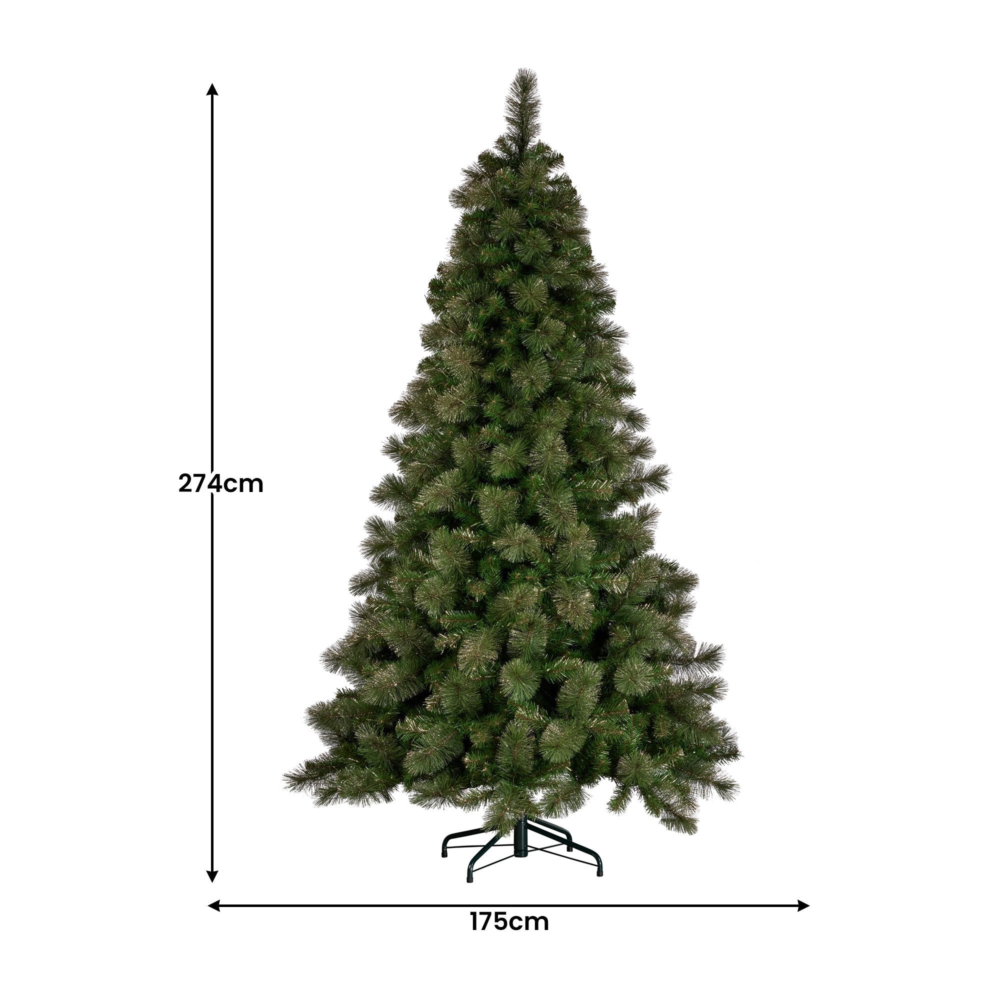 Christabelle 9ft Christmas Tree Glittery Gold Pine Needles 850 Led Lights Xmas V240-112_SENGG9