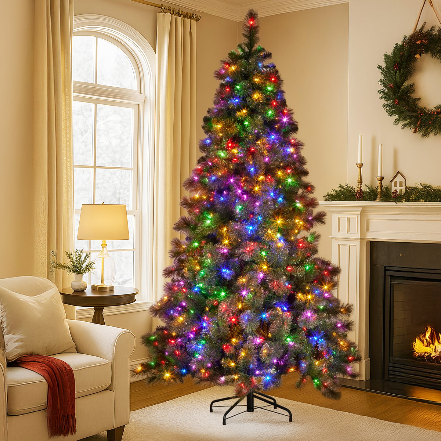 Christabelle 9ft Christmas Tree Glittery Gold Pine Needles 850 Led Lights Xmas V240-112_SENGG9