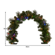 Christabelle 60cm Tabletop Christmas Archway Garland with LED Lights Gold Mantle Decoration Ornament V240-112_SENGGTA