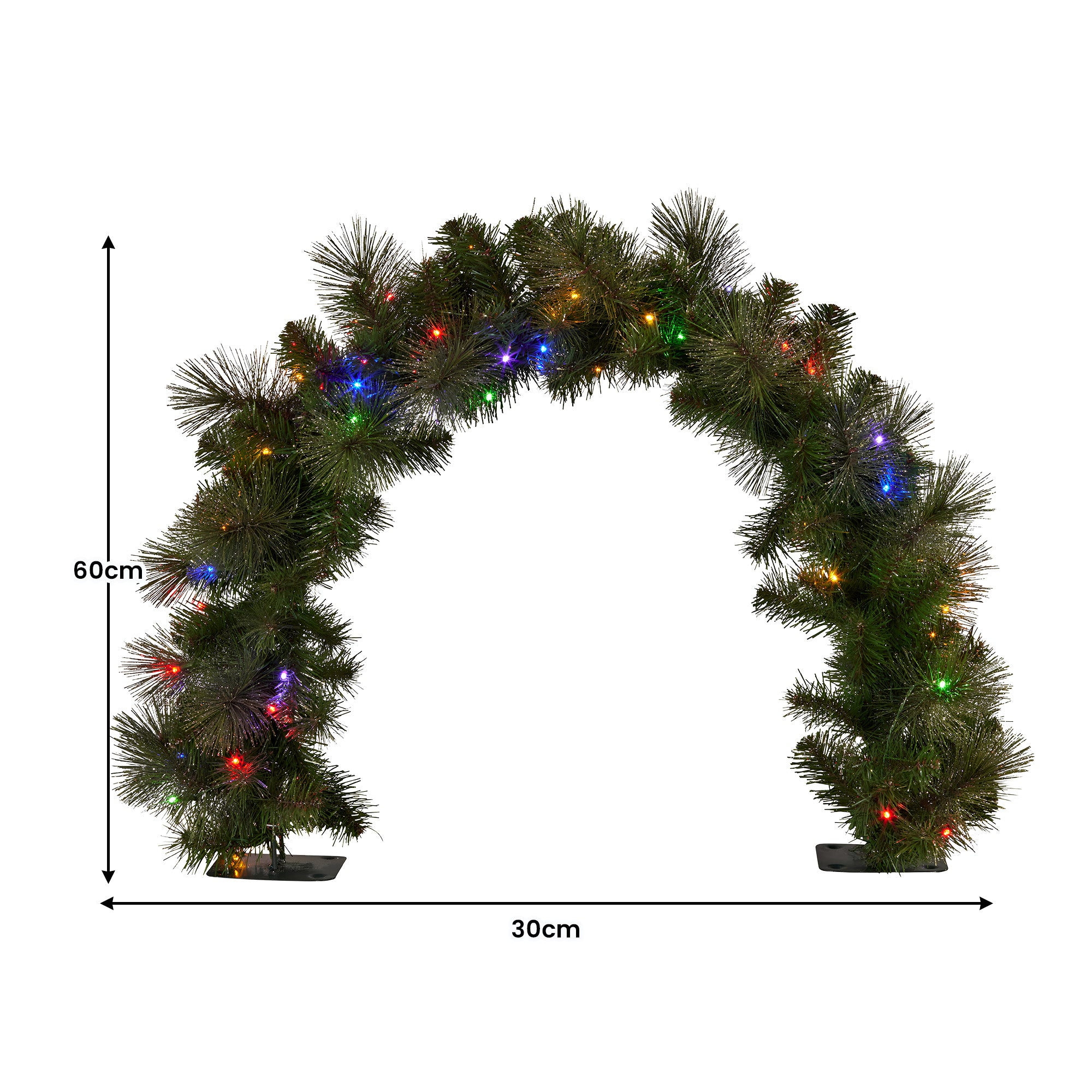 Christabelle 60cm Tabletop Christmas Archway Garland with LED Lights Gold Mantle Decoration Ornament V240-112_SENGGTA