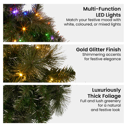 Christabelle 60cm Tabletop Christmas Archway Garland with LED Lights Gold Mantle Decoration Ornament V240-112_SENGGTA