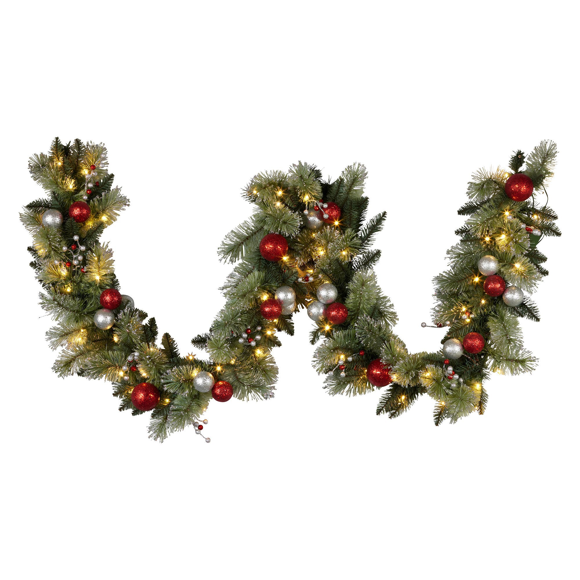 Christabelle 2.7m Christmas Garland with LED Lights and Baubles Mantle Decoration Ornament V240-112_SENJB274