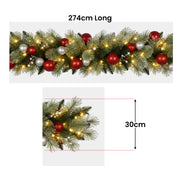 Christabelle 2.7m Christmas Garland with LED Lights and Baubles Mantle Decoration Ornament V240-112_SENJB274