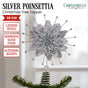 Christabelle Christmas Tree Topper Poinsettia Decoration Ornament Silver Petals V240-112_SHD1043