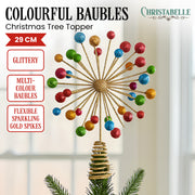 Christabelle Christmas Tree Topper Glittery Baubles Gold Decoration Ornaments V240-112_SHD1044