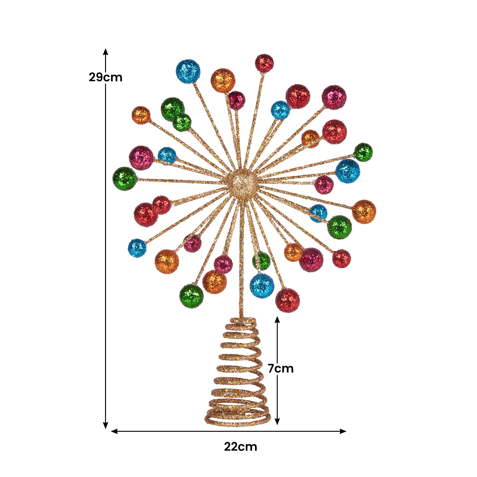 Christabelle Christmas Tree Topper Glittery Baubles Gold Decoration Ornaments V240-112_SHD1044