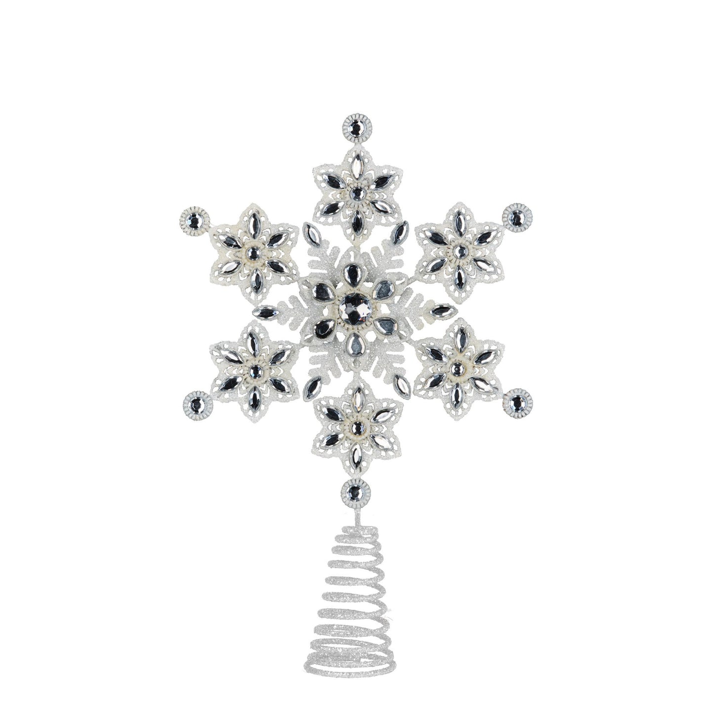 Christabelle Snowflake Christmas Tree Topper Beaded Decoration Ornament Xmas V240-112_SHD706