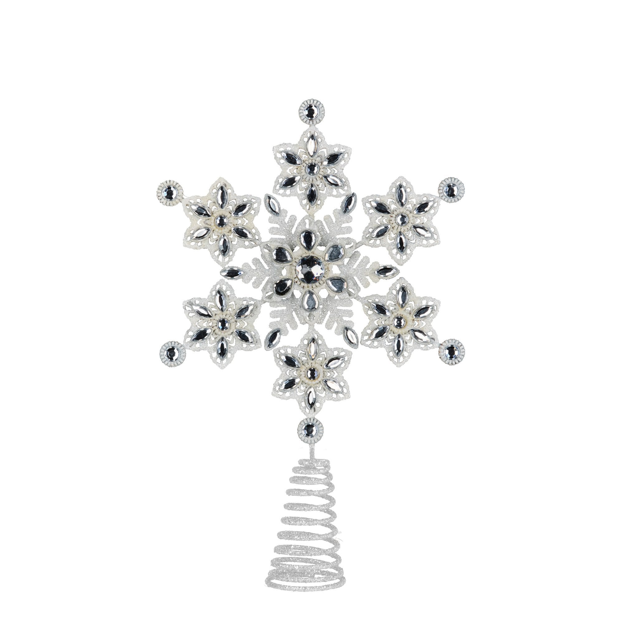 Christabelle Snowflake Christmas Tree Topper Beaded Decoration Ornament Xmas V240-112_SHD706