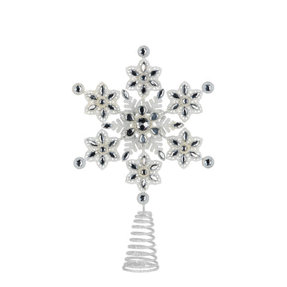 Christabelle Snowflake Christmas Tree Topper Beaded Decoration Ornament Xmas V240-112_SHD706