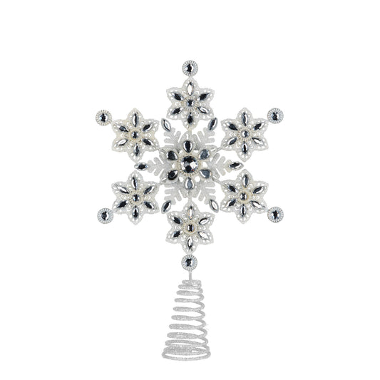 Christabelle Snowflake Christmas Tree Topper Beaded Decoration Ornament Xmas V240-112_SHD706
