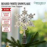Christabelle Snowflake Christmas Tree Topper Beaded Decoration Ornament Xmas V240-112_SHD706