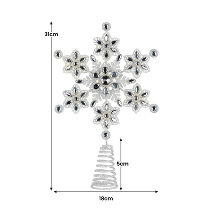 Christabelle Snowflake Christmas Tree Topper Beaded Decoration Ornament Xmas V240-112_SHD706