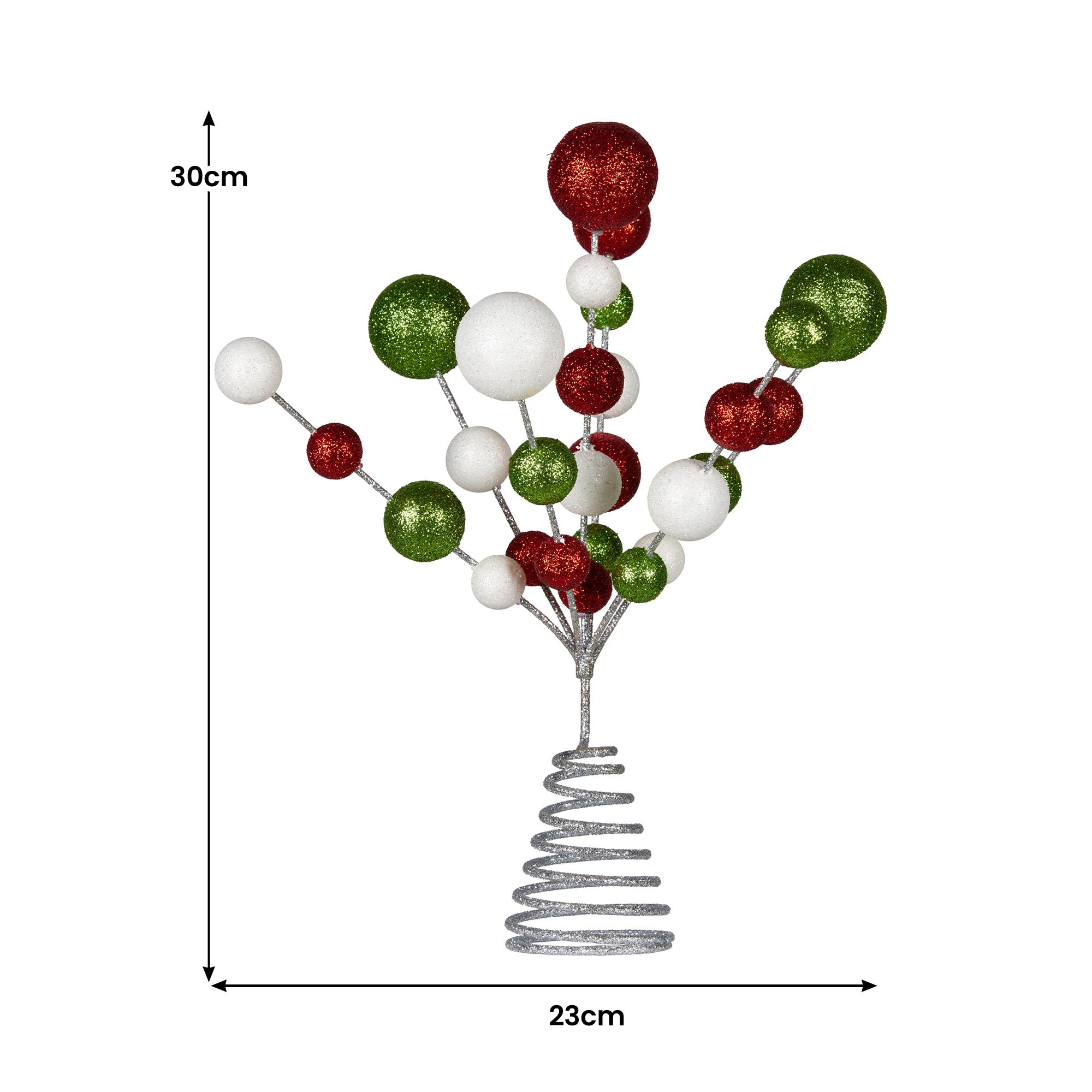 Christabelle Baubles Christmas Tree Topper Festive Glitter Finish Xmas Ornament V240-112_SHD9066